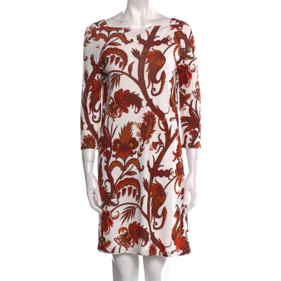 EUC Gucci white Shift Dress w/baroque-inspired floral motif, 2-4 - Picture 2 of 9